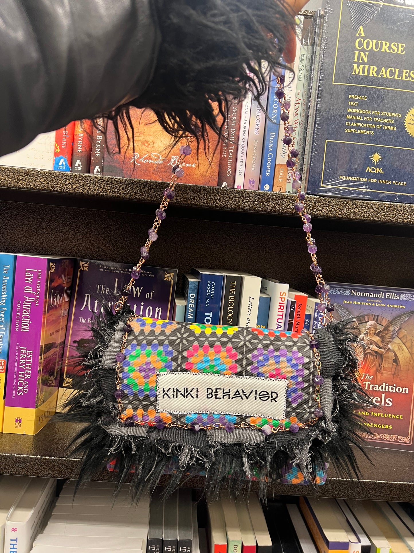 Retro Amethyst Baguette Shoulder Bag