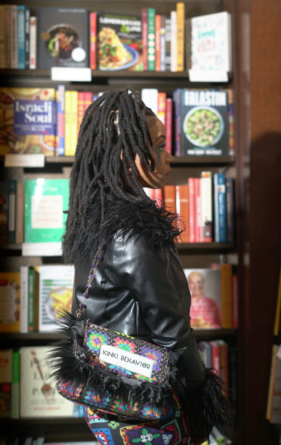 Retro Amethyst Baguette Shoulder Bag