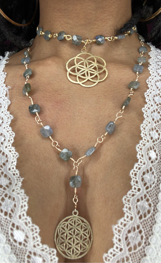 Seed of Life & Flower of Life Labradorite Set