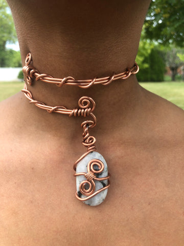 Rainbow Moonstone Adjustable Choker