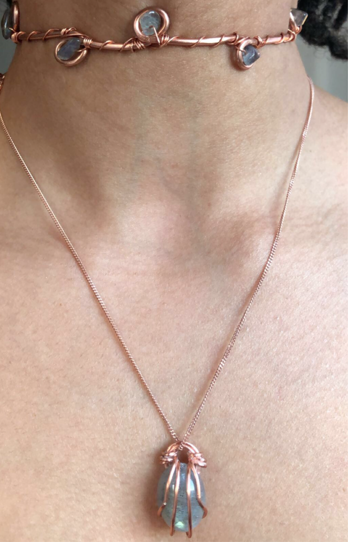 Labradorite Choker & Necklace Set